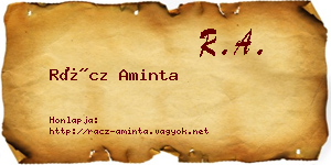 Rácz Aminta névjegykártya